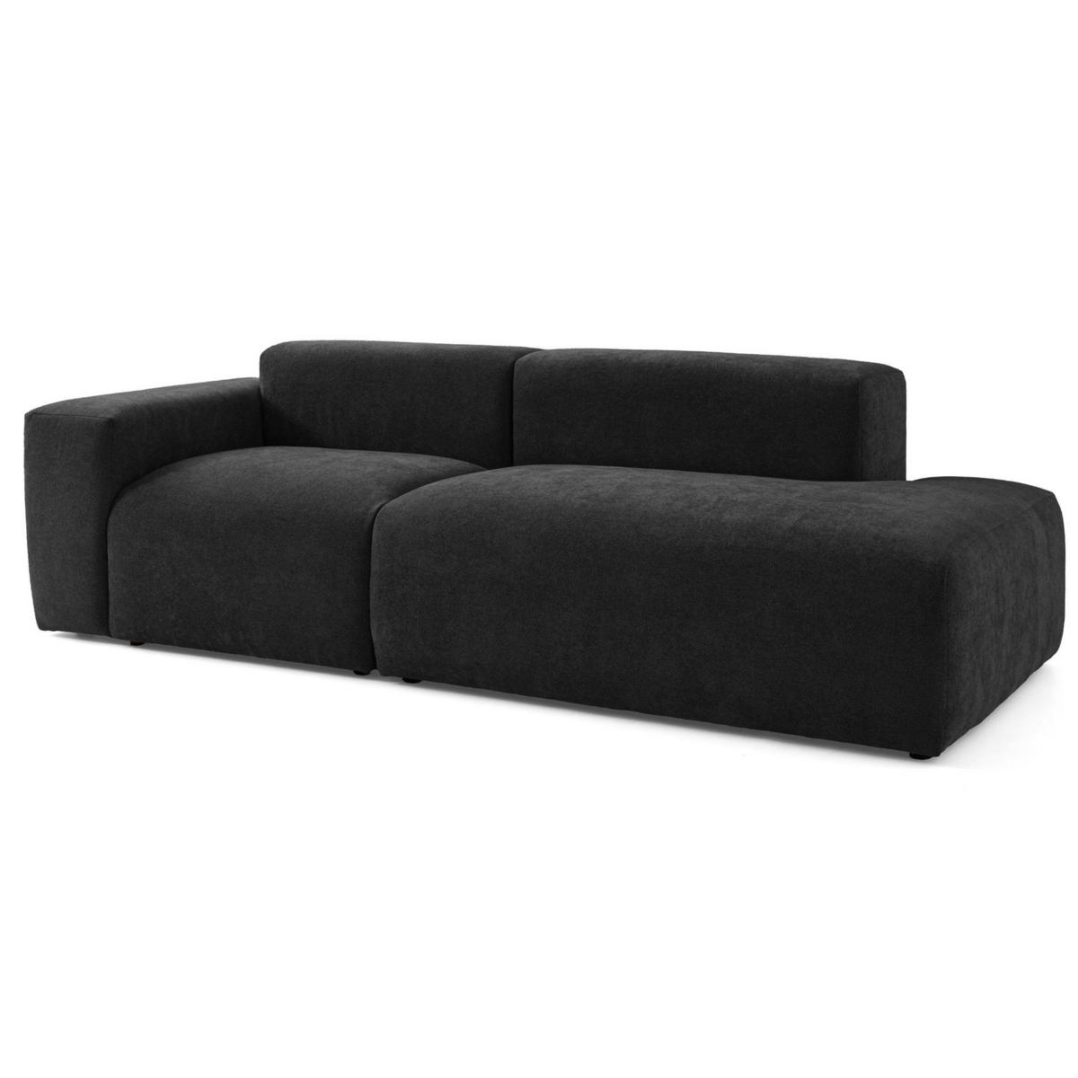 3-SITZER modulares Sofa HEAVEN SET 1 Rechts, Breite 255 cm Webstoff Schwarz - Schwarz, Holz/Kunststoff (102/71/255cm) - Muffo