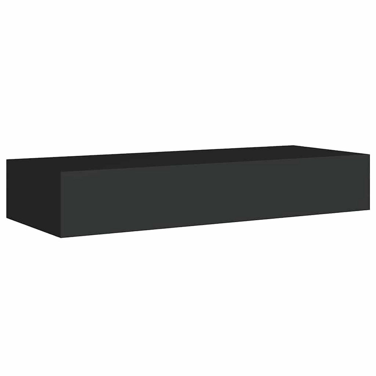 WANDREGALE Mit Schubladen 2Er Set Schwarz 60/23,5/10 Cm Mdf - Schwarz, Holzwerkstoff (23.5/10/60cm) - vidaXL