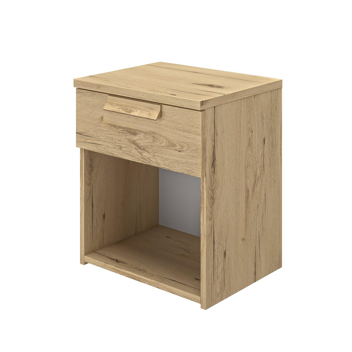 NACHTTISCH 1 Schublade Cyrus - Französische Herstellung - 43/36/50 cm - Nussbaumfarben, Holzwerkstoff (36/50/43cm) - Calicosy