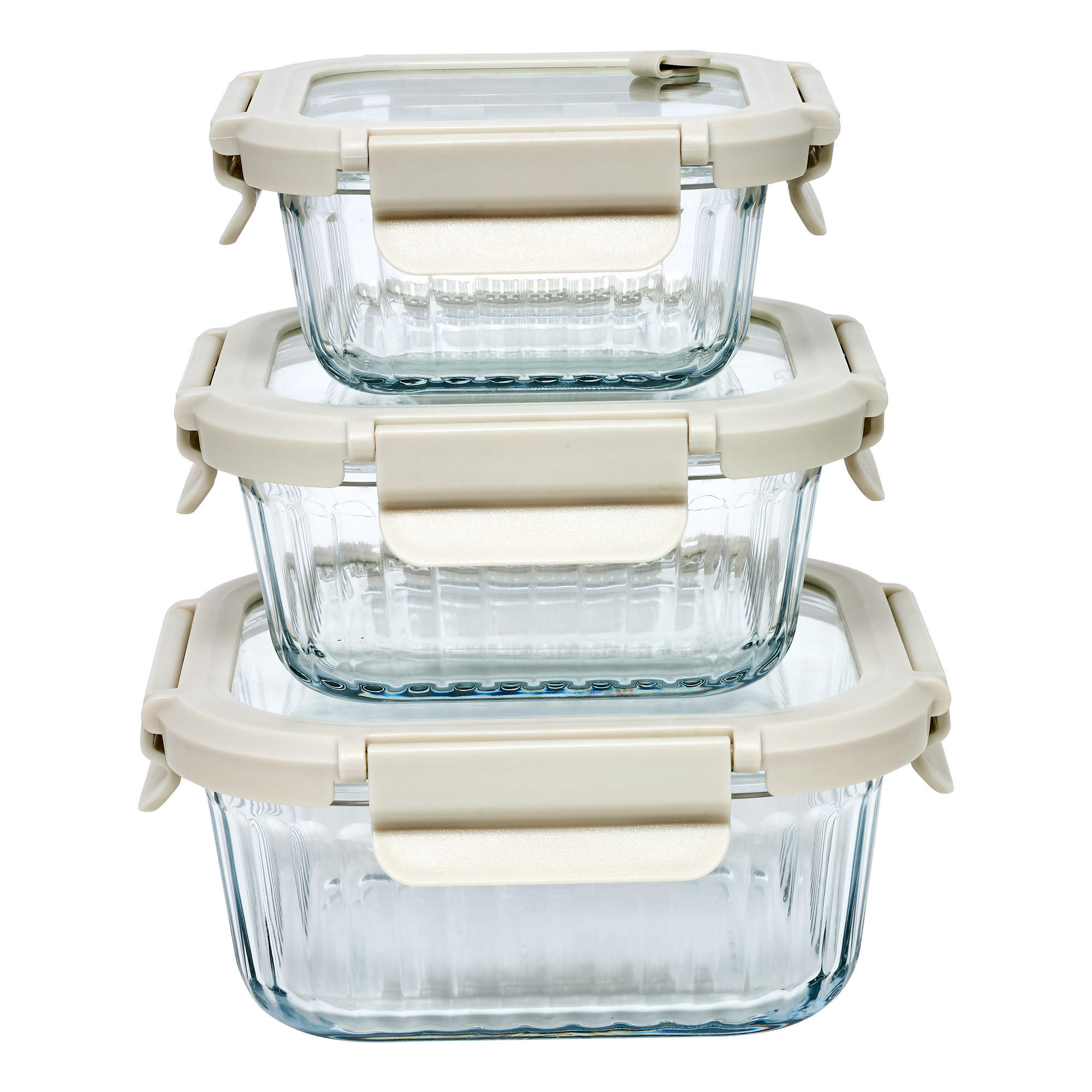 FRISCHHALTEDOSE 3er-Set 12/12/6 cm - Transparent, Glas (12/6/12cm) - 5five Simply Smart