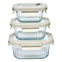 FRISCHHALTEDOSE 3er-Set 12/12/6 cm - Transparent, Glas (12/6/12cm) - 5five Simply Smart