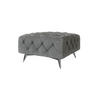 HOCKER Chesterfield Laura Grau Samt - Silberfarben/Grau, Holz/Textil (80/45/80cm) - S-Style Möbel