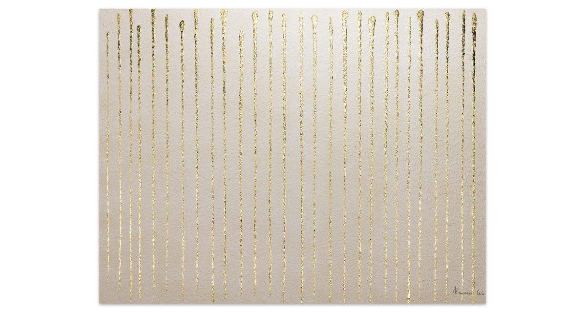 ACRYLBILD HANDGEMALT 100/75 cm - Goldfarben/Schwarz, Holz/Textil (1.8/75cm) - KUNSTLOFT