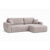 ECKSOFA Mit Schlaffunktion Ariel L, Velours, Stoff Salvador, Grau, Rechts - Grau, Holz (250/142cm) - Kaiser Möbel