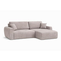 ECKSOFA Mit Schlaffunktion Ariel L, Velours, Stoff Salvador, Grau, Rechts - Grau, Holz (250/142cm) - Kaiser Möbel