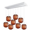 HÄNGELEUCHTE Velo 8-flammig Braun Ø 20cm - Braun/Weiß, Glas (20/20/20cm) - s.luce