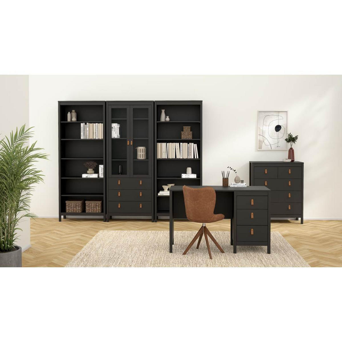 REGAL, Madrid, Schwarz, Holzwerkstoff, 78 x 33 x 199 cm - Schwarz, Holzwerkstoff (78/199/33cm) - ebuy24