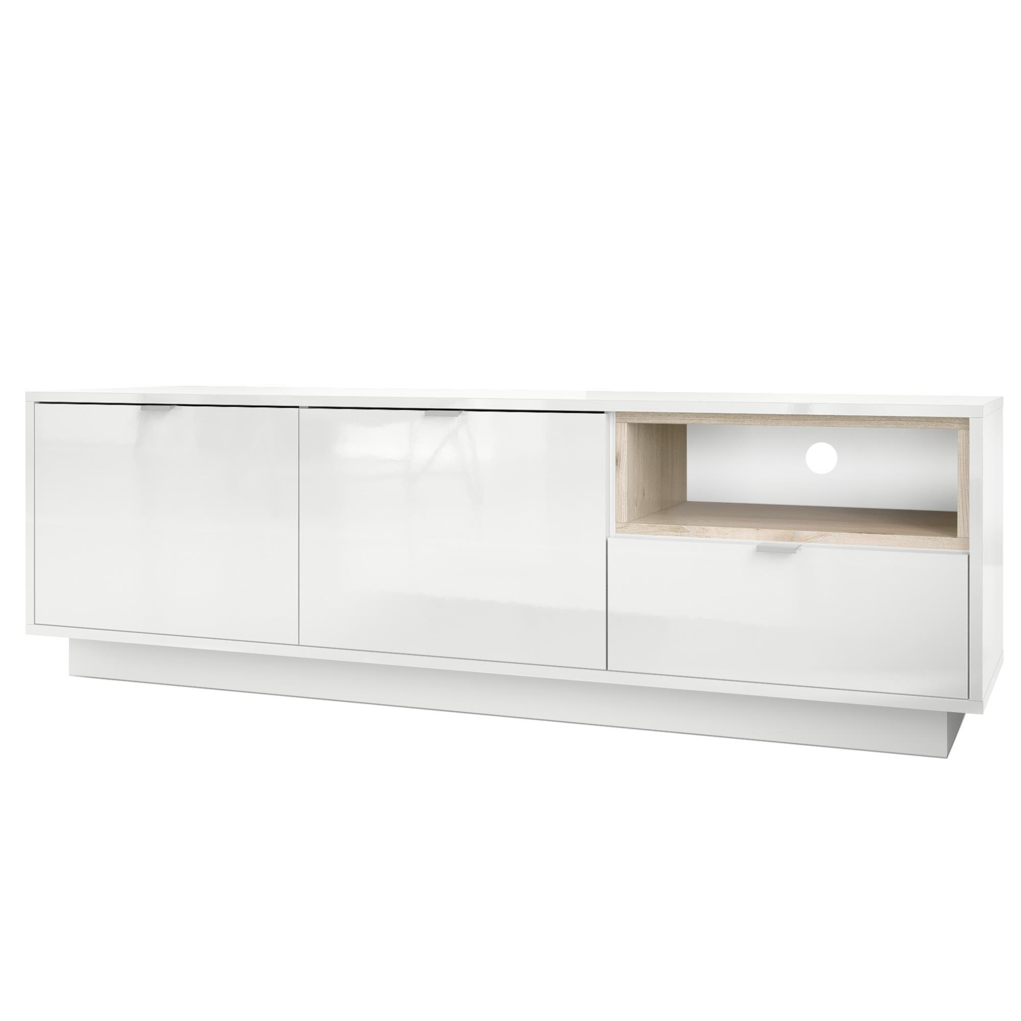 Vladon Lowboard Silbereichen 153x48x37 cm