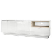 LOWBOARD Metro Einsatz in Eiche Nordic - Silbereichenfarben, Holzwerkstoff (153/48/38cm) - Vladon