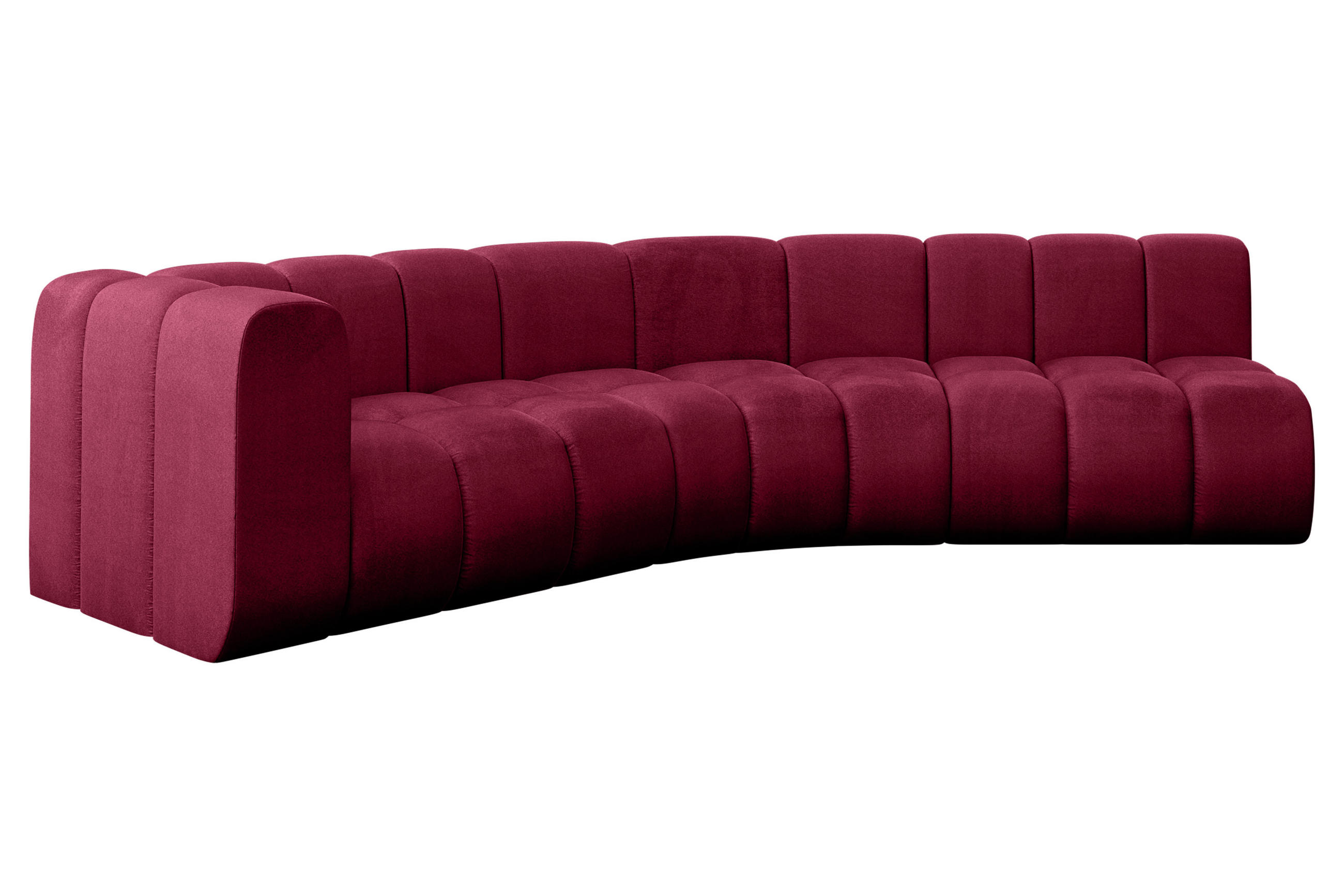 ECKSOFA modulares Sofa Karex-L1 - 308x194x70 cm Bordeauxrot - Bordeaux, Holzwerkstoff/Textil (308/194cm) - ALTDECOR