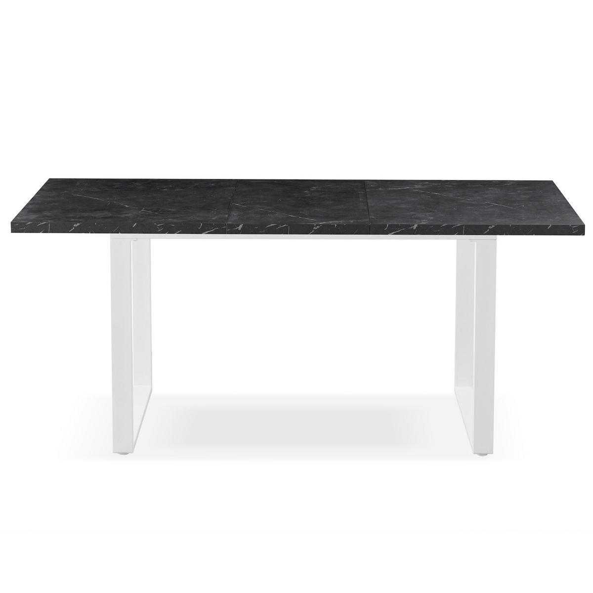ESSTISCH LEVIN 120-160/80/76 cm Marmor-Schwarz - Anthrazit/Weiß, Holzwerkstoff/Metall (80/120/77cm) - B&D Home