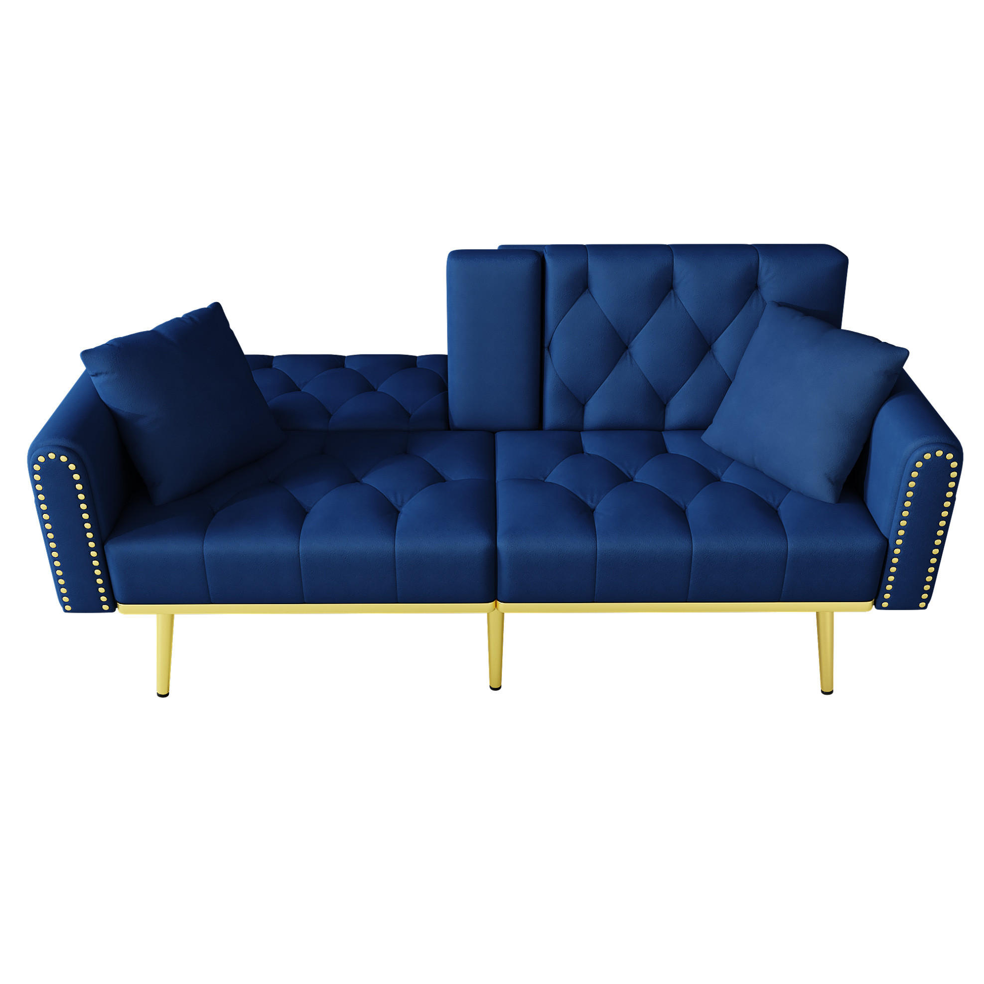 SCHLAFSOFA mit verstellbarer Rückenlehne 175 cm Blau - Blau, Holzwerkstoff (175/73.5/80cm) - Meubliv