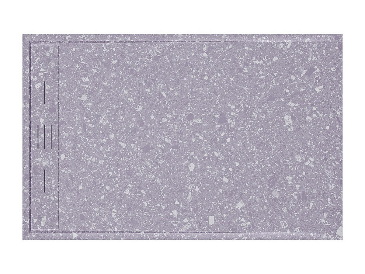 DUSCHWANNE - 140 cm x 90 cm - Harz - Grau, Weiß - LYROSA - Weiß/Grau, Kunststoff (90cm) - Vente-Unique