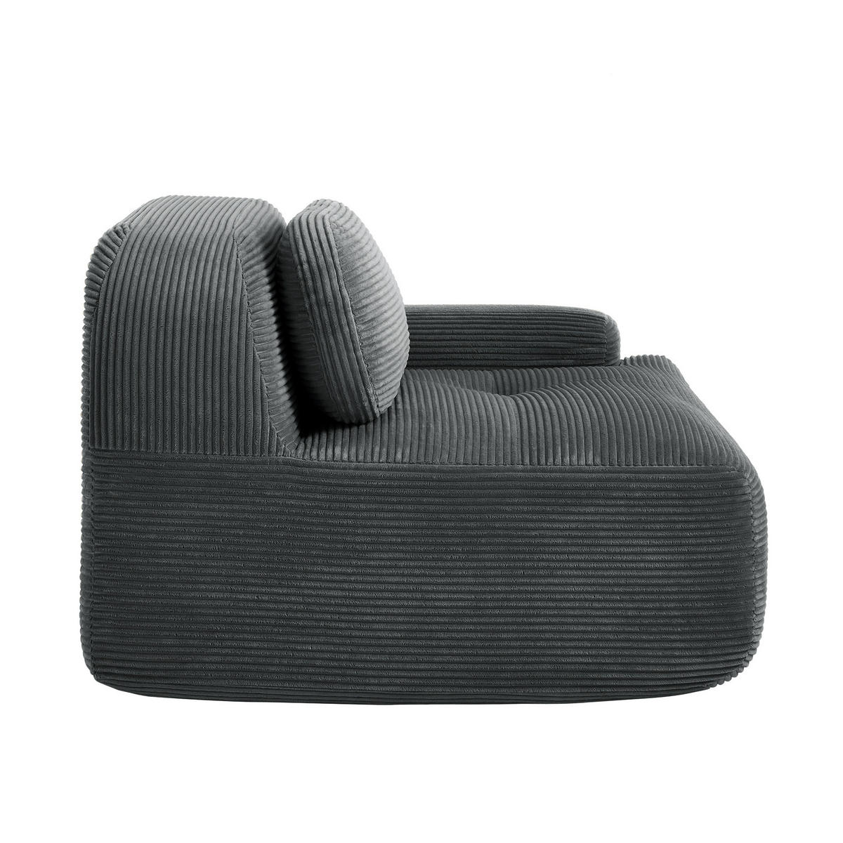 ECKSOFA 104/103/75 cm grau aus Cordstoff modular und montagefrei - Grau, Textil (103/104cm) - OKWISH
