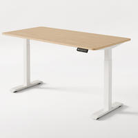 SCHREIBTISCH Elektrisch Höhenverstellbarer HomeOne 160x80cm Weiß/Bambus mit Memory-Funktion, Anti-Kollisions Technologie - Hellgelb/Weiß, Holz (80/160/72cm) - Desktronic