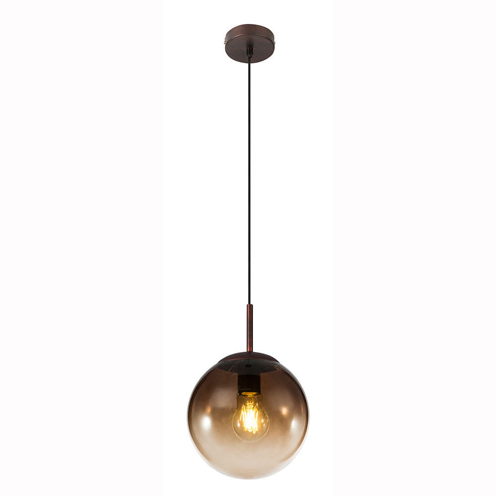 HÄNGELEUCHTE Metall Glas Braun - Braun, Glas (20/20/120cm) - Globo Lighting