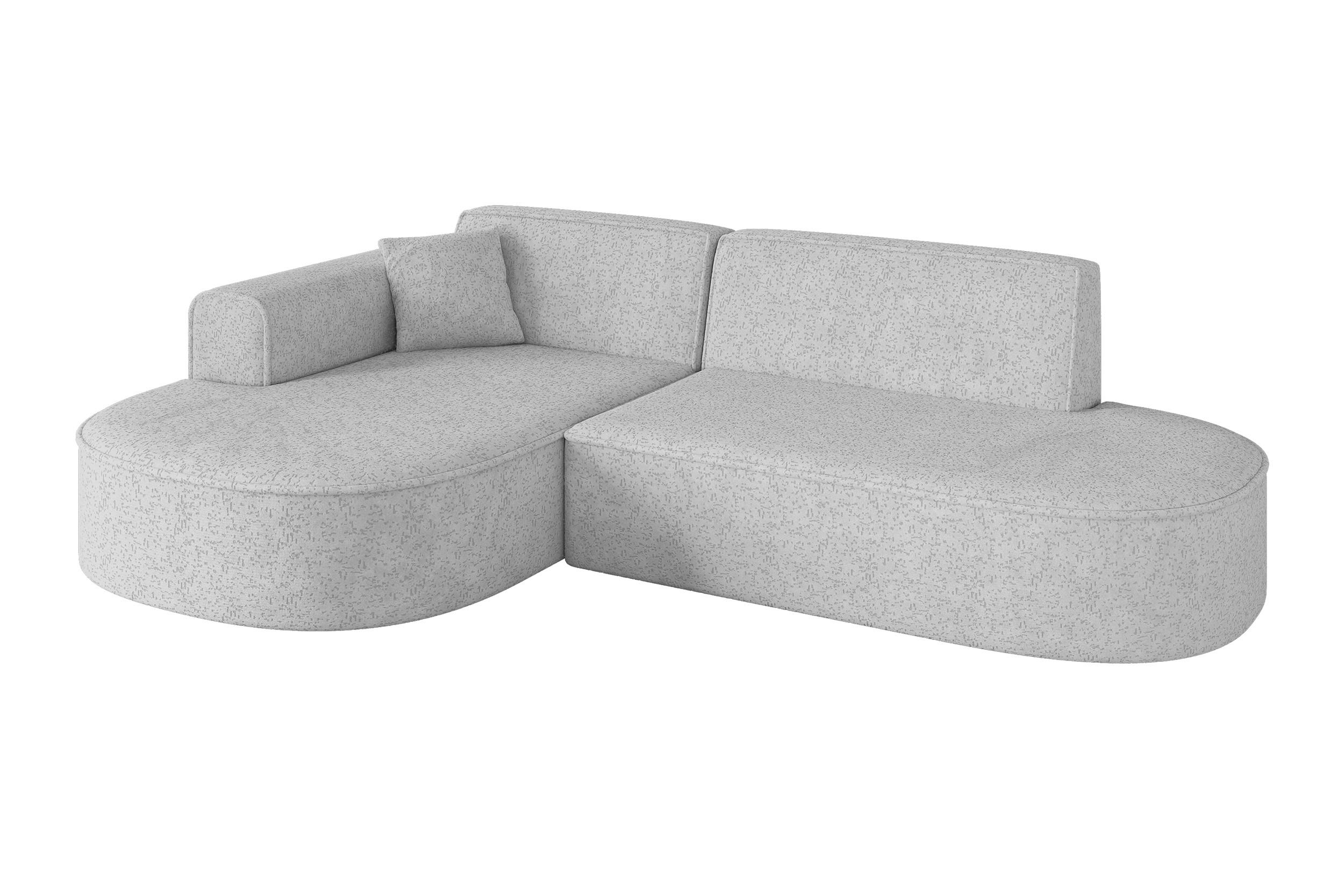 ALTDECOR ROHOVÁ SEDACÍ SOUPRAVA s otomanem vlevo MARI-L1 – 243 × 171 × 79 cm, šedá látka