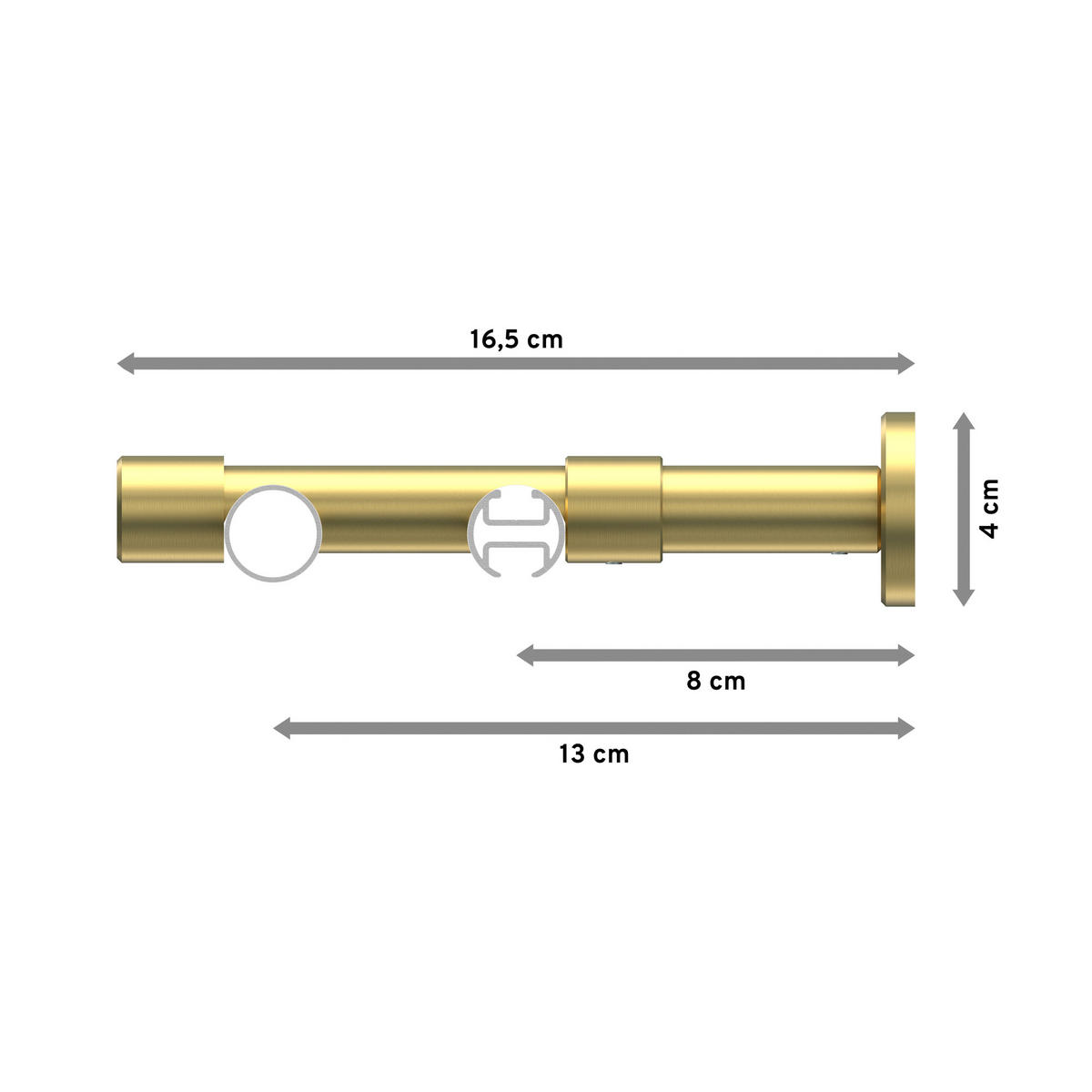 RUNDROHR-INNENLAUF-GARDINENSTANGEN-SET Prestige Savio 160 cm, 2-läufig, 20 mm Ø Messing-Optik - Messingfarben, Metall (160cm) - INTERDECO
