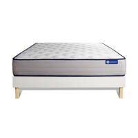 BETT Actimemo form Memory-Schaum 140 x 190 cm h3 - Kit Bettgestell Weiß - Beige/Weiß, Karton/Holz (140/190cm) - ACTISOM