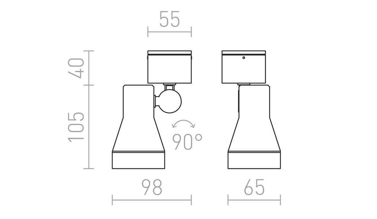 AUSSENLEUCHTE DIREZZA Anthrazitgrau 35 W IP54 - Grau, Metall (15/15/30cm) - Rendl