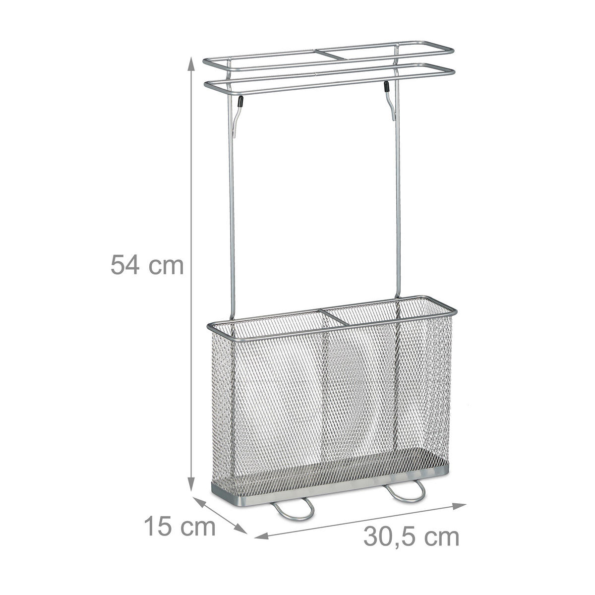 REGENSCHIRMSTÄNDER - Silberfarben, Metall (30.5/54/15cm) - Relaxdays