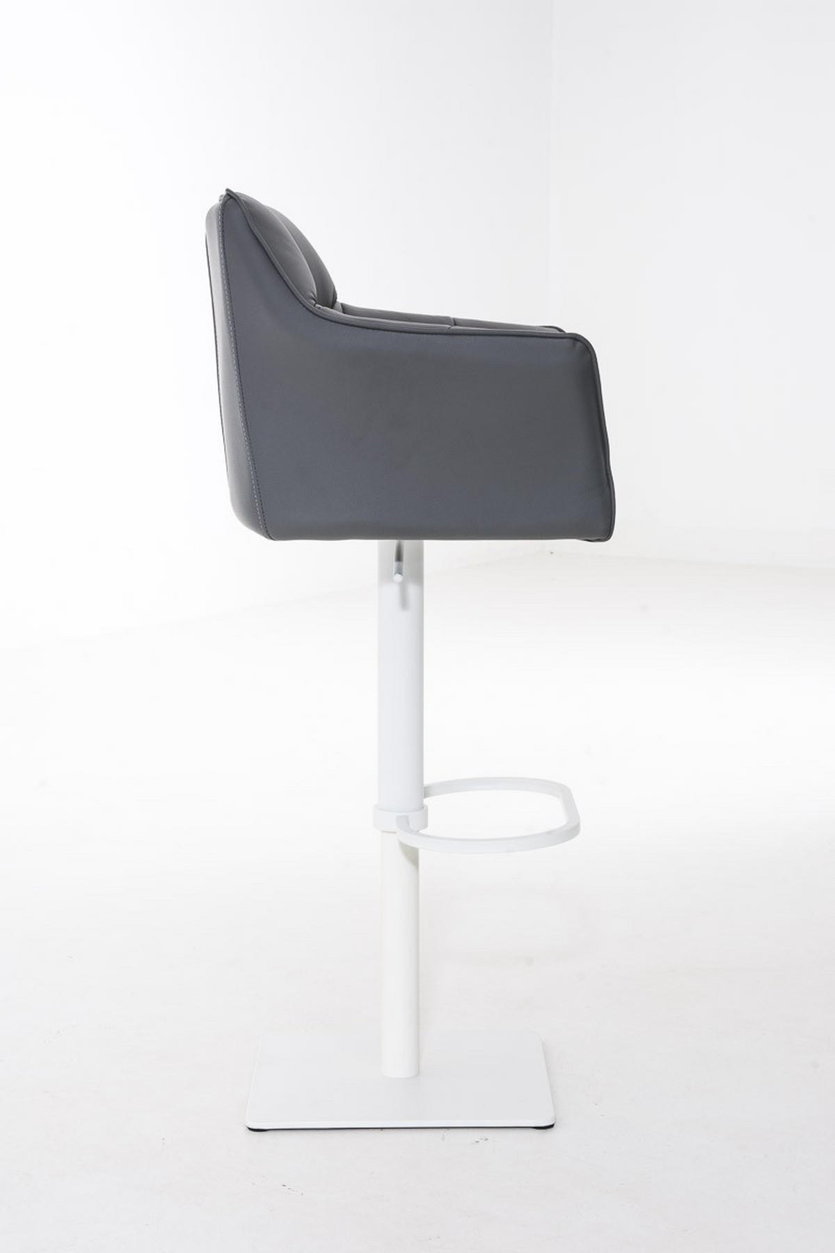 BARHOCKER Damaso 88x64x45 cm Grau - Grau, Leder (64/88/45cm) - furnicato