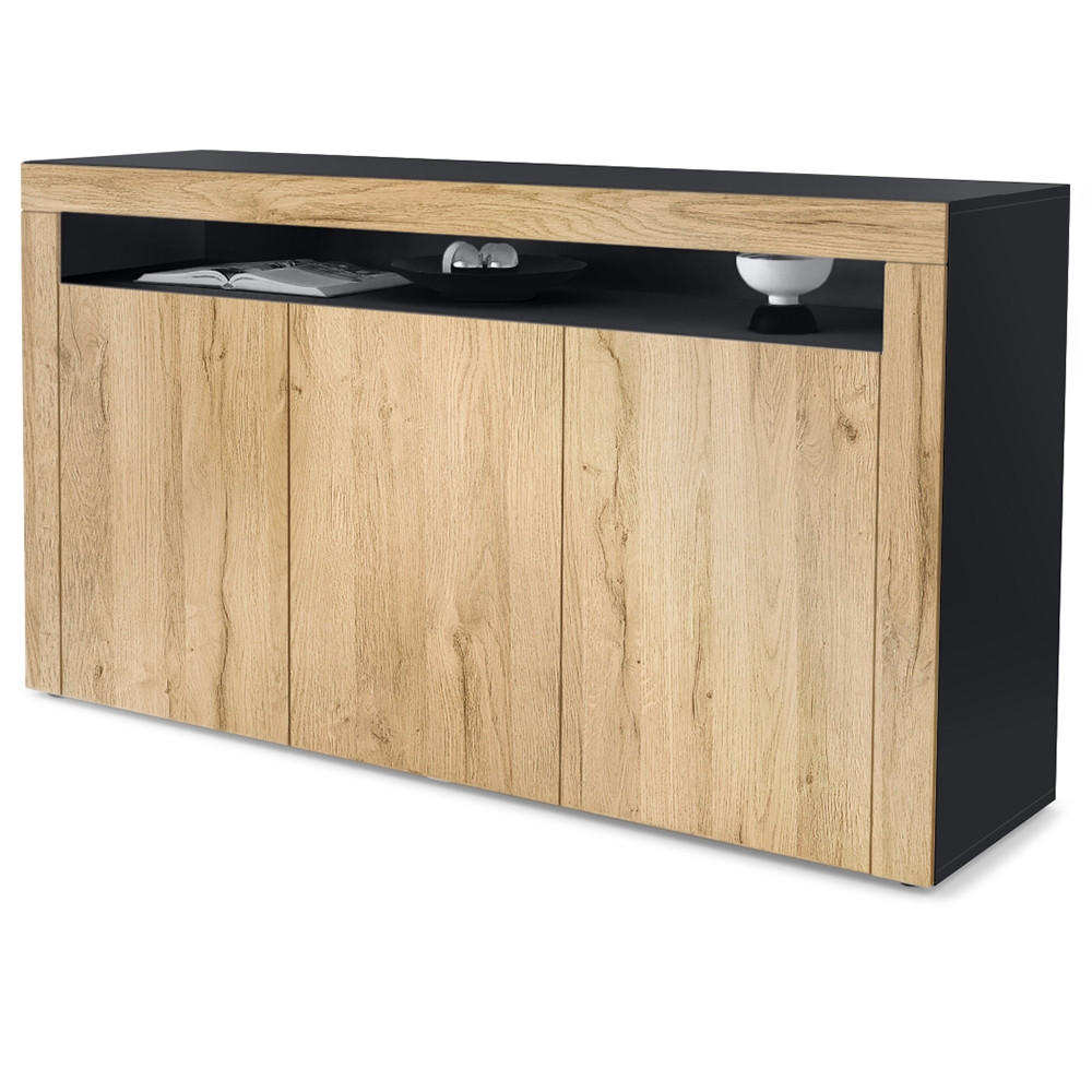 SIDEBOARD Valencia Eiche Natur/ Eiche Natur - Eichefarben, Holzwerkstoff (155/92/40cm) - Vladon