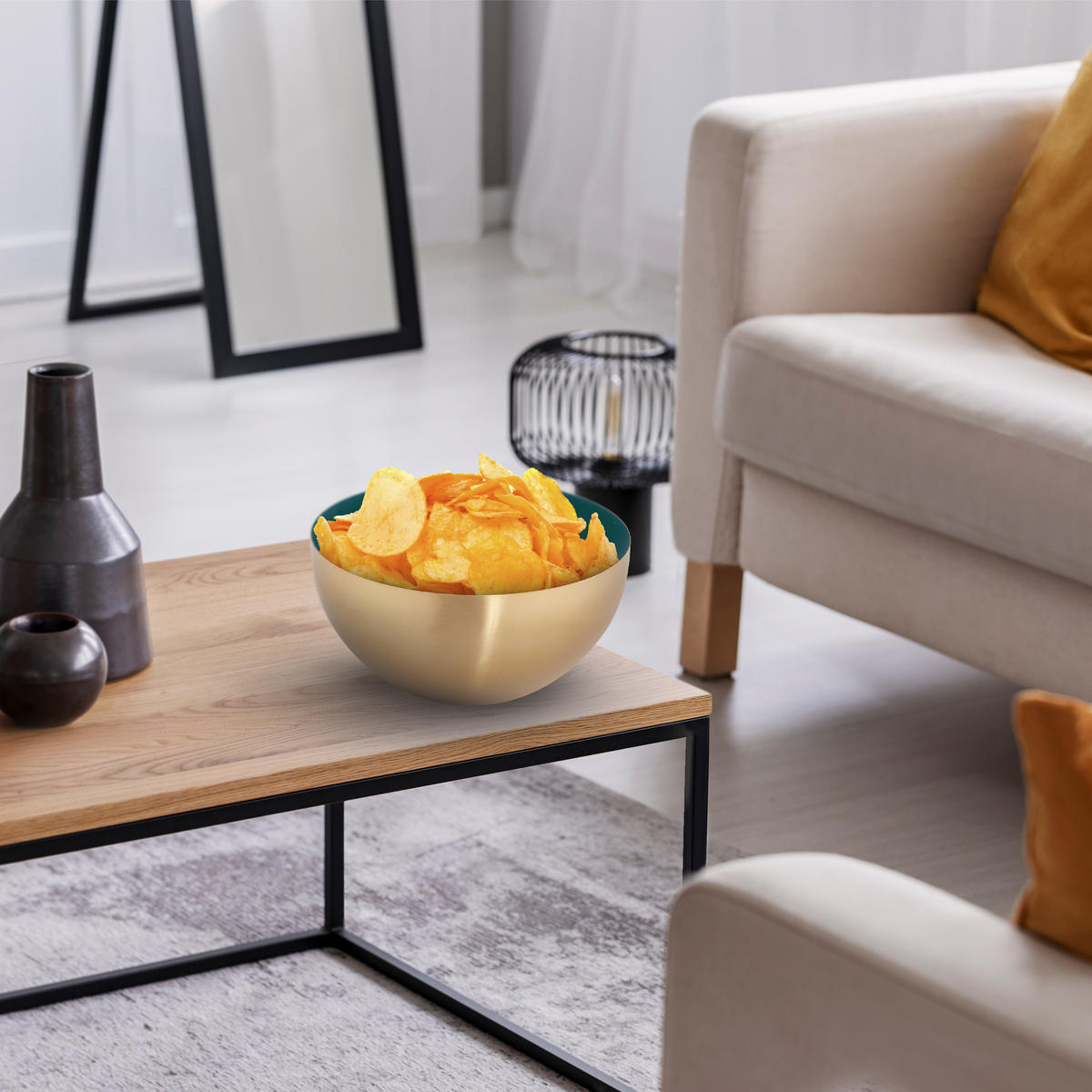 SALATSCHÜSSEL - Multicolor, Metall (25/25/12.5cm) - Relaxdays