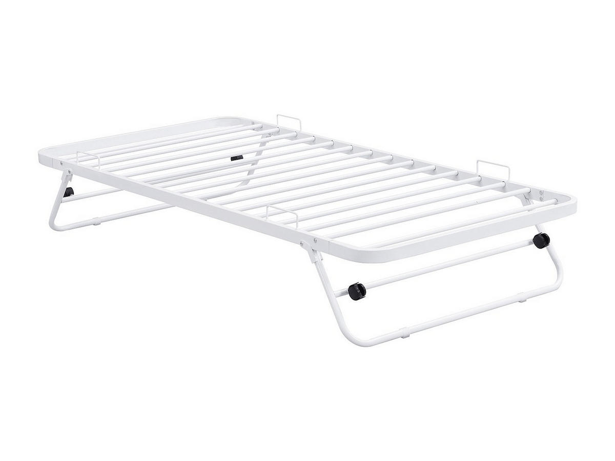 ETAGENBETT - 2 x 90 x 190 cm - Mit Ausziehbett - Weiß - DUOTIS - Weiß, Metall (96/197.5cm) - Vente-Unique