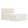 BOXBETT Estelle Creme 200/200 cm im Boucle-Stoff - Creme/Schwarz, Holz/Holzwerkstoff (200/200cm) - Maison de Reve