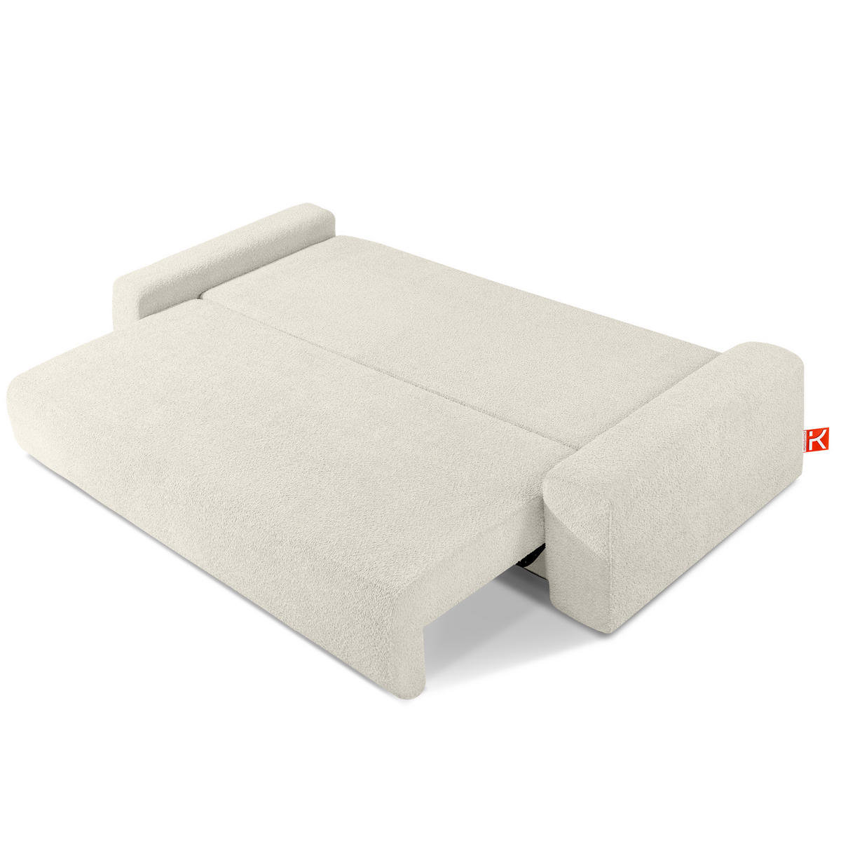 3-SITZER SCHLAFSOFA MOLLIS, Bouclé, Weiß - Weiß, Holz/Holzwerkstoff (250/93/108cm) - KONSIMO®