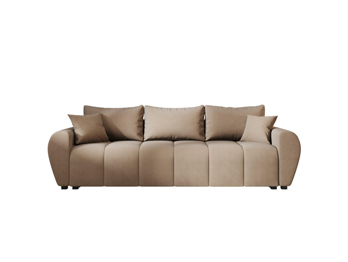 SOFA MOLISA mit Schlaffunktion ITAKA 48 mit Stauraum - Hellbraun, Textil (86/82/246cm) - Bedante