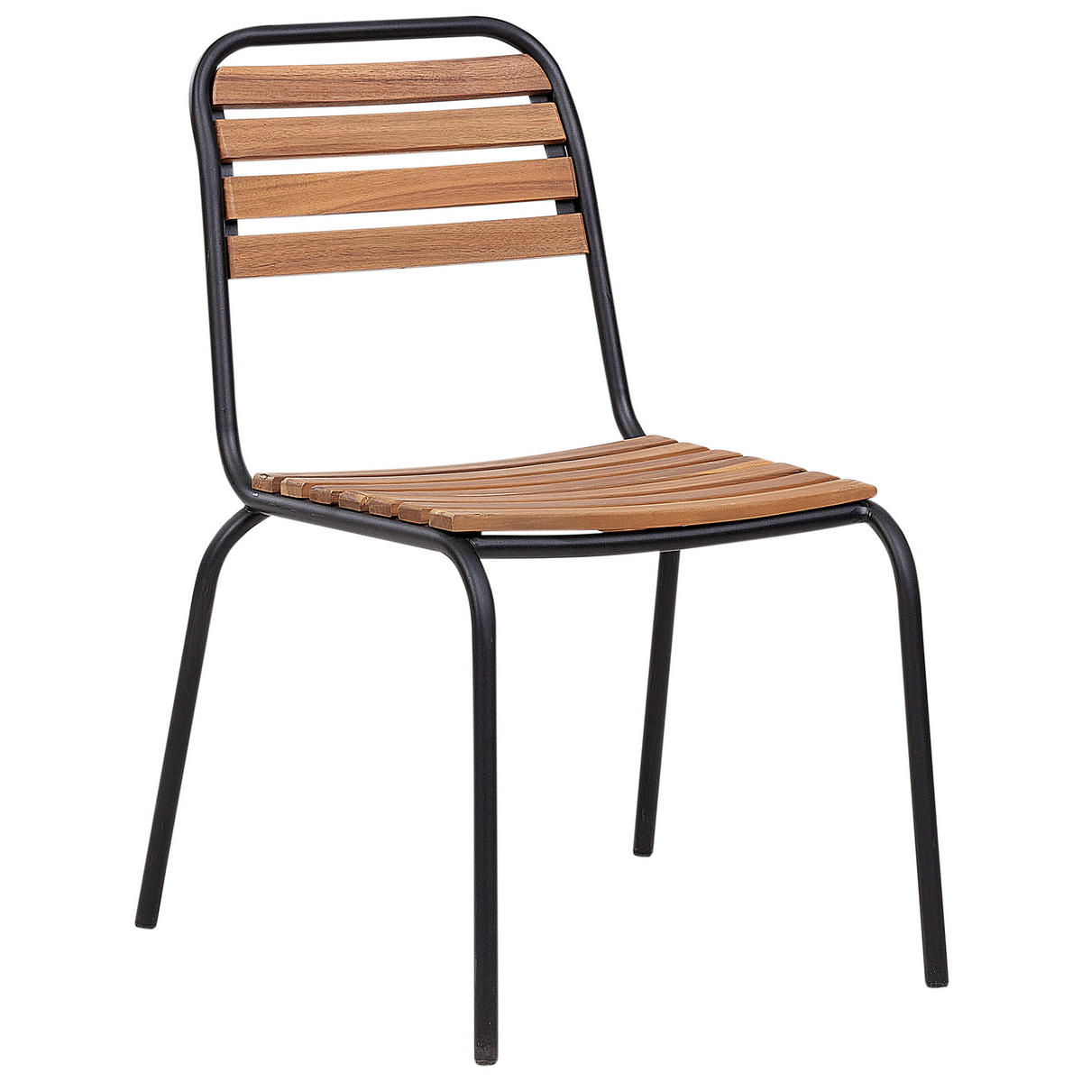 GARTENSTUHL 6er Set Heller Holzfarbton Vallese - Hellbraun, Holz (49/84/40cm) - Beliani