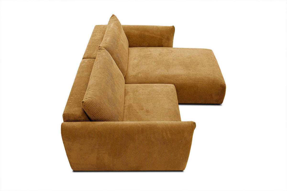 ECKSOFA TAUER 3-Sitzer, honig - Schwarz/Honig, Holzwerkstoff/Kunststoff (206/173cm) - Courtois Laville