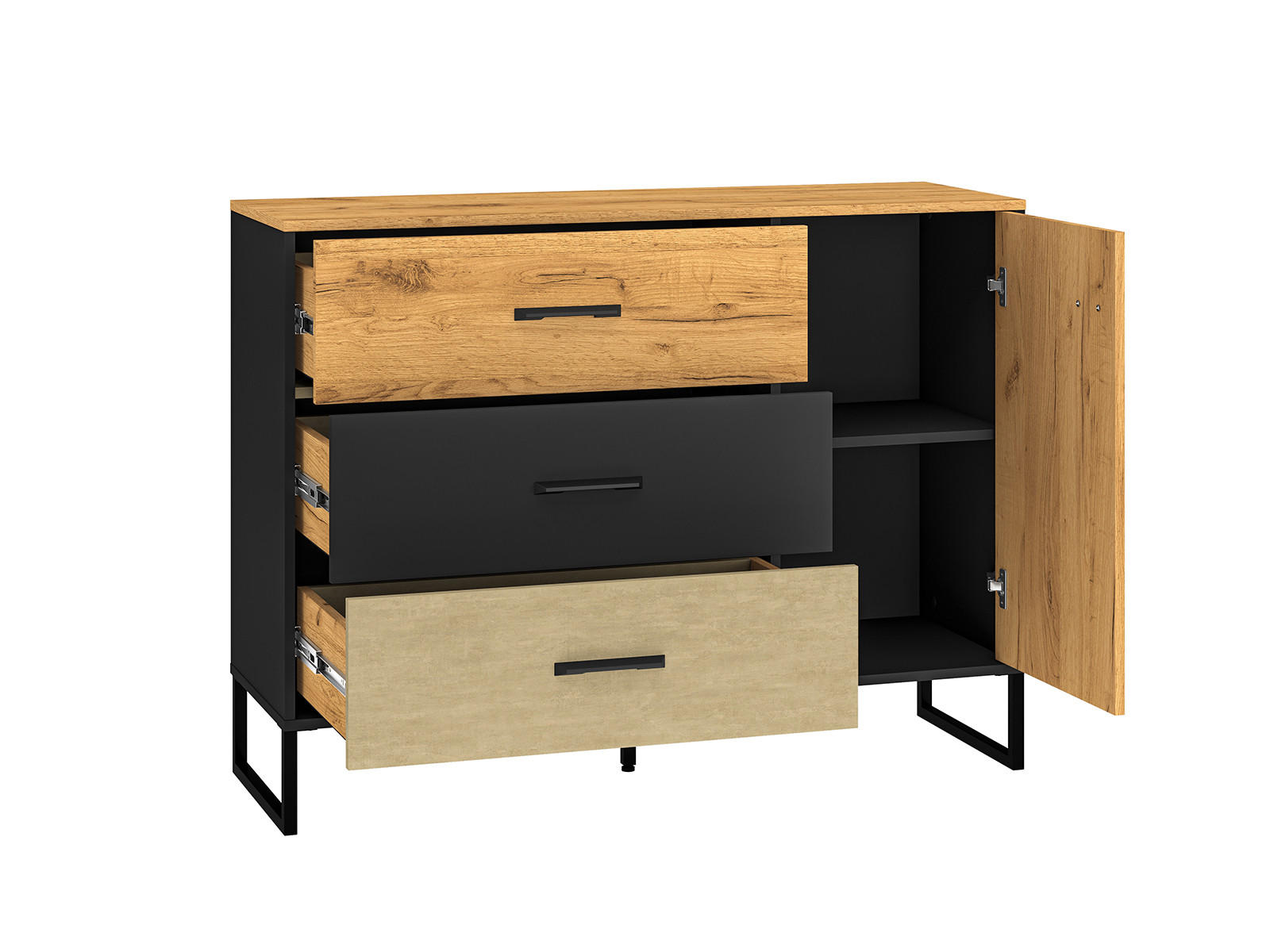 KOMMODE Colt 120 / 40 / 90cm - Eichefarben/Braun, Holz/Holzwerkstoff (120/90/40cm) - Feldmann-Wohnen