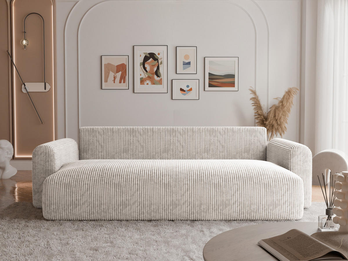 SCHLAFSOFA JOBO mit Bettkasten Creme - Creme, Holzwerkstoff/Kunststoff (230/85/90cm) - Idohome