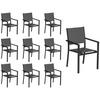 GARTENSTÜHLE Grau und Anthrazitgrau 10er-Set - Grau, Kunststoff (56.5/90/57cm) - Happy Garden