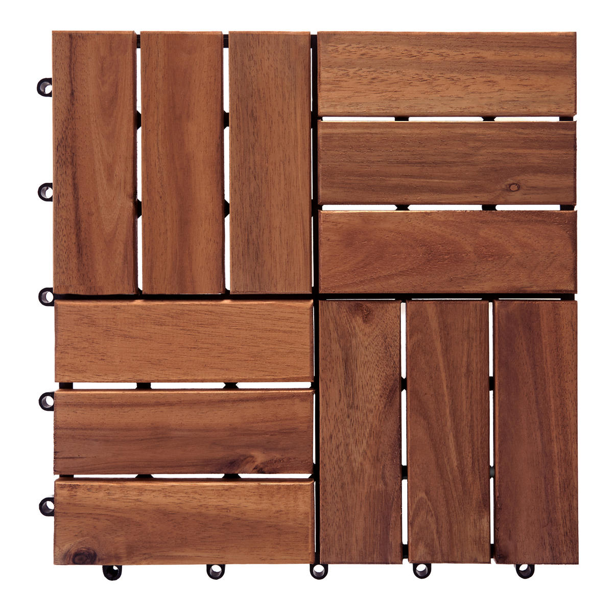 TERRASENFLIESEN 10 Stück Braun Acerenza - Braun, Holz (30/30cm) - Beliani