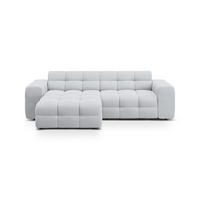 ECKSOFA links Kendal aus strukturiertem Stoff hellgrau 4 Sitzplätze - Hellgrau, Textil (173/256cm) - Micadoni