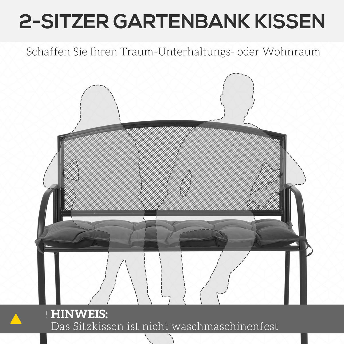 SITZKISSEN DE-08970 Dunkelgrau - Dunkelgrau, Textil (100/40/10cm) - ComfortXL