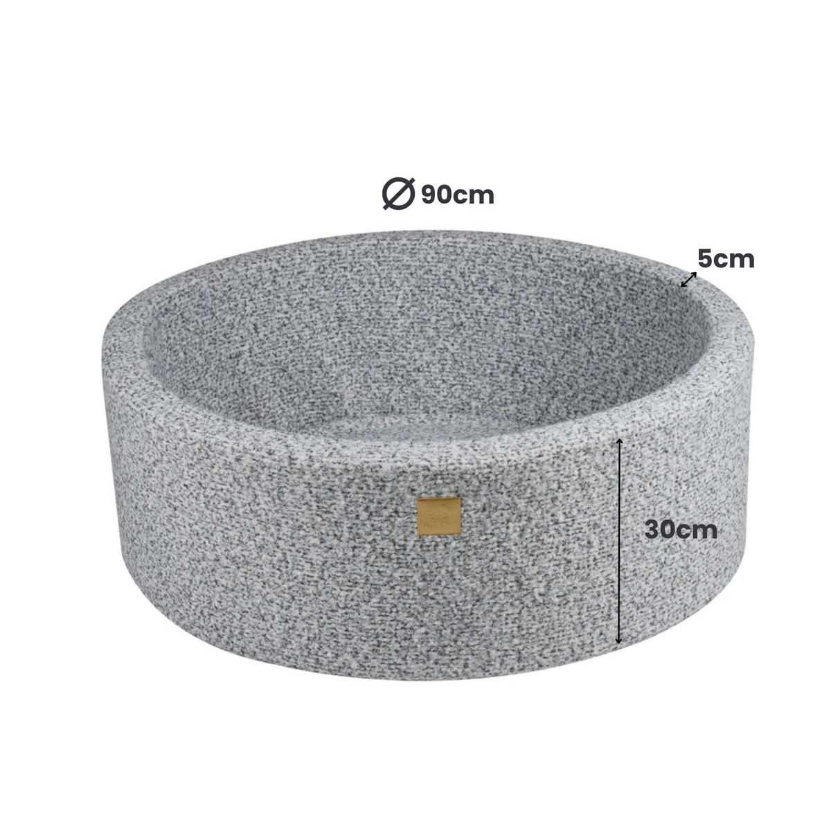 BÄLLEBAD für Kinder, Boucle, Grau Melange - Transparent/Perlmutt, Textil (90/90/30cm) - MeowBaby