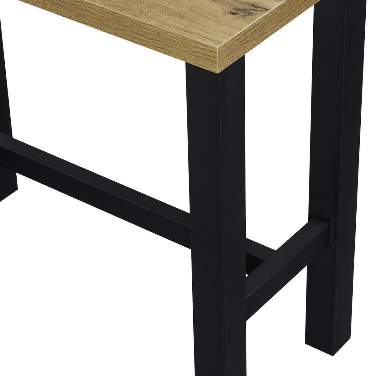 BARTISCH LOTTE 120/60/105 cm - Hellbraun/Schwarz, Holzwerkstoff/Metall (60/120/105cm) - DUBI Möbel