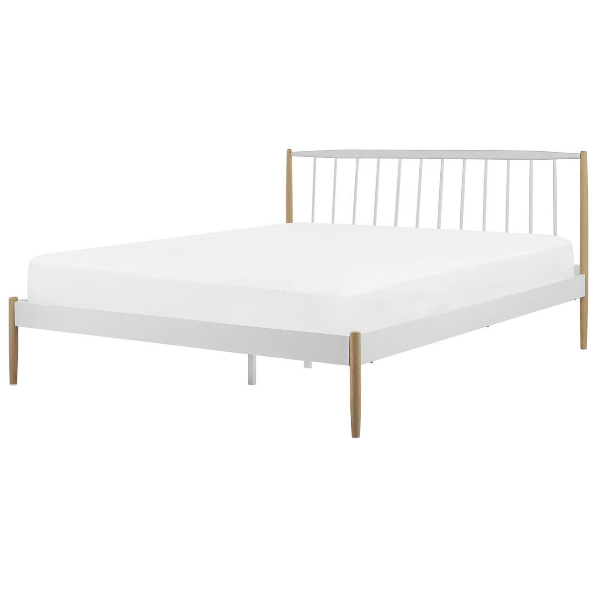 METALLBETT 140/200cm Weiß Maurs - Weiß, Metall (140/200cm) - Beliani