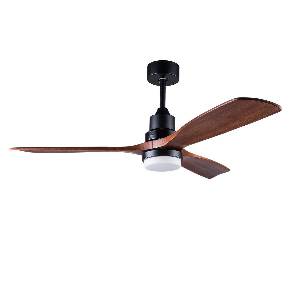 DECKENVENTILATOR DE-16242 52 Zoll mit Massivholzflügeln & Fernbedienung Nussbaum - Walnussfarben, Holz/Metall (132/132/37cm) - ComfortXL