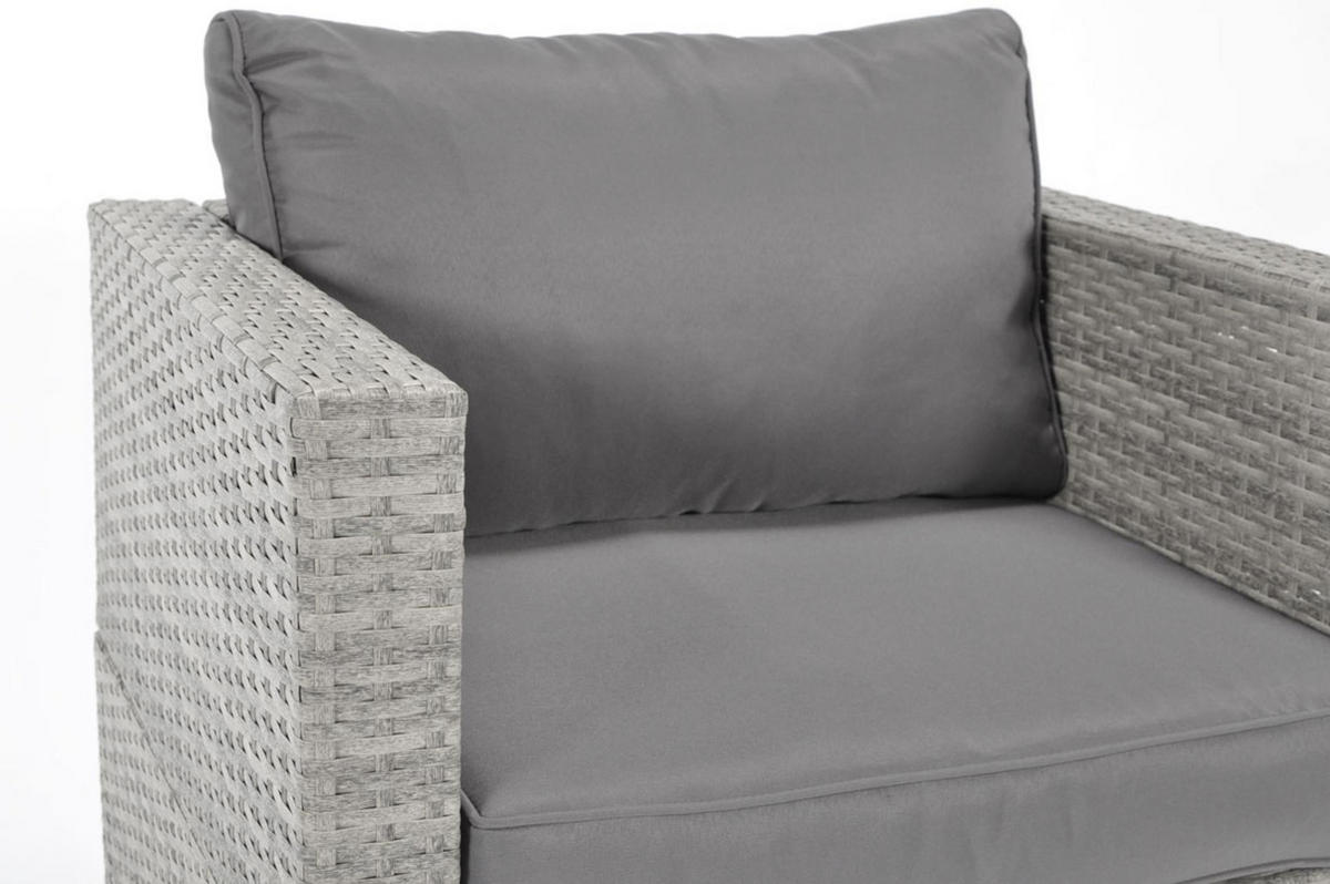 GARTENSESSEL Porto Grau, mit Graphitkissen - Graphitfarben/Grau, Holzwerkstoff/Metall (75/62/67cm) - Bettso