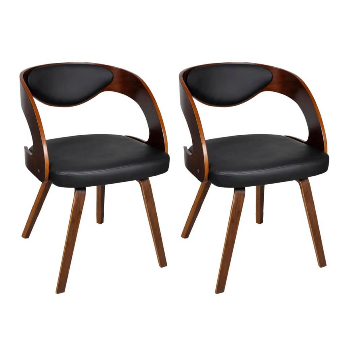 ESSZIMMERSTÜHLE 2 Stk. Braun Kunstleder 48*52*75.5cm - Braun, Leder (48/75.5/52cm) - ZMH