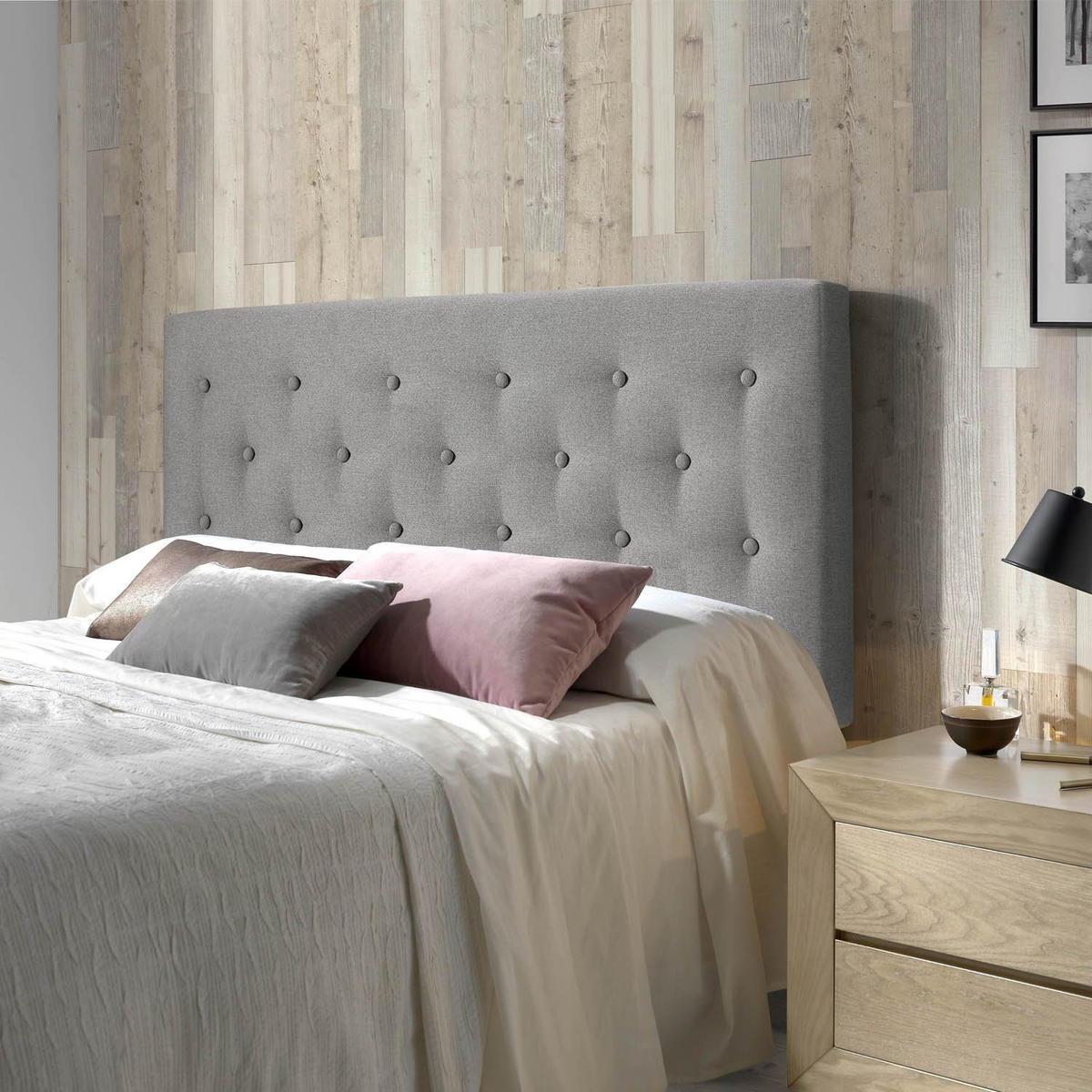 KOPFTEIL 160x100 cm Oslo Grau - Grau, Textil (8/100/160cm) - VS Venta-stock