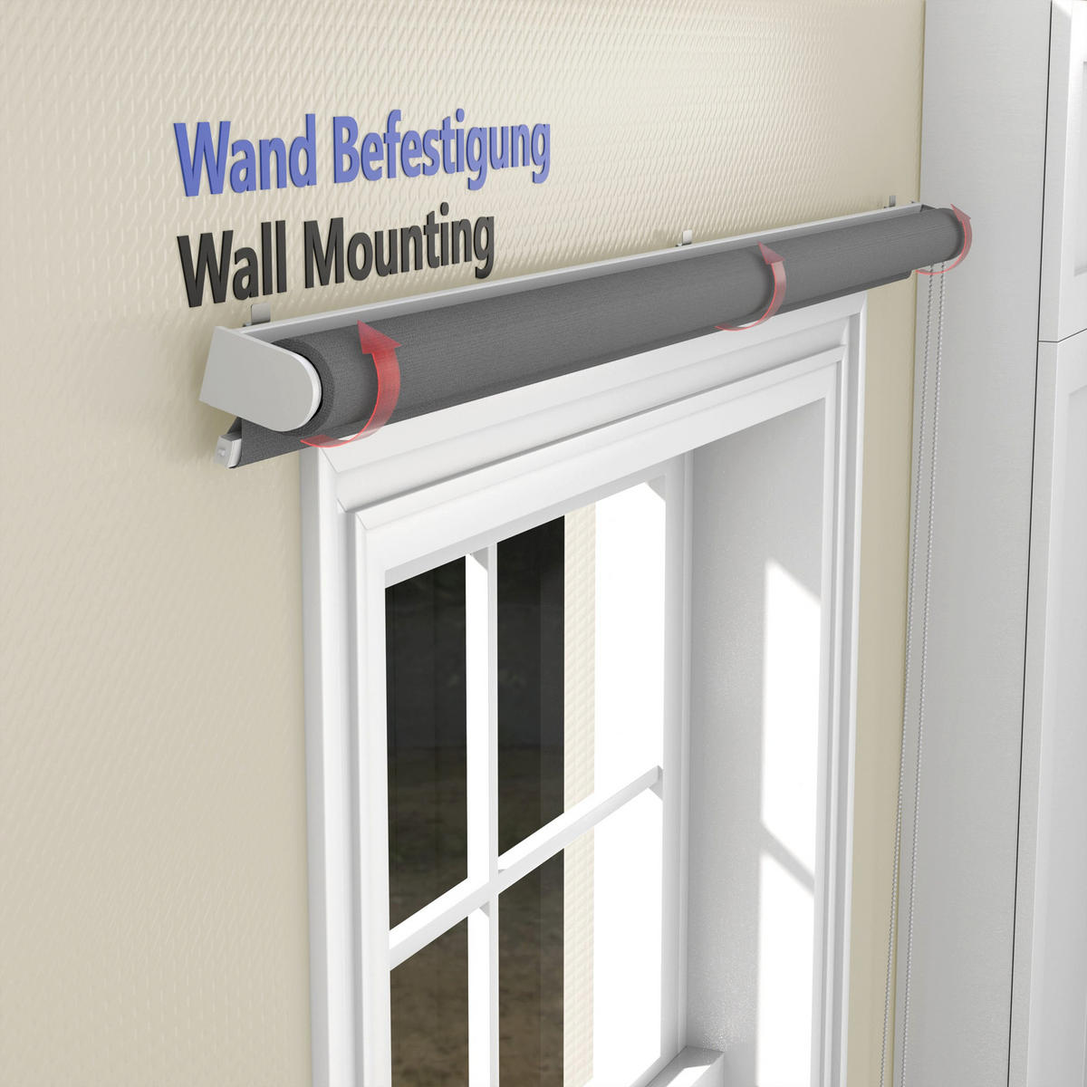 ROLLO blickdicht - Dunkelgrau, Textil (110/150cm) - Deco-Raum