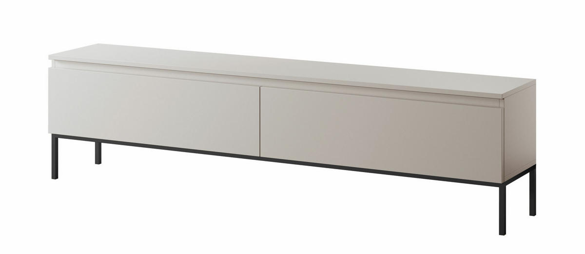 TV-SCHRANK Bemmi Beige mit schwarzen Beinen 175 cm - Beige/Schwarz, Holzwerkstoff/Metall (175/44.5/32cm) - Selsey