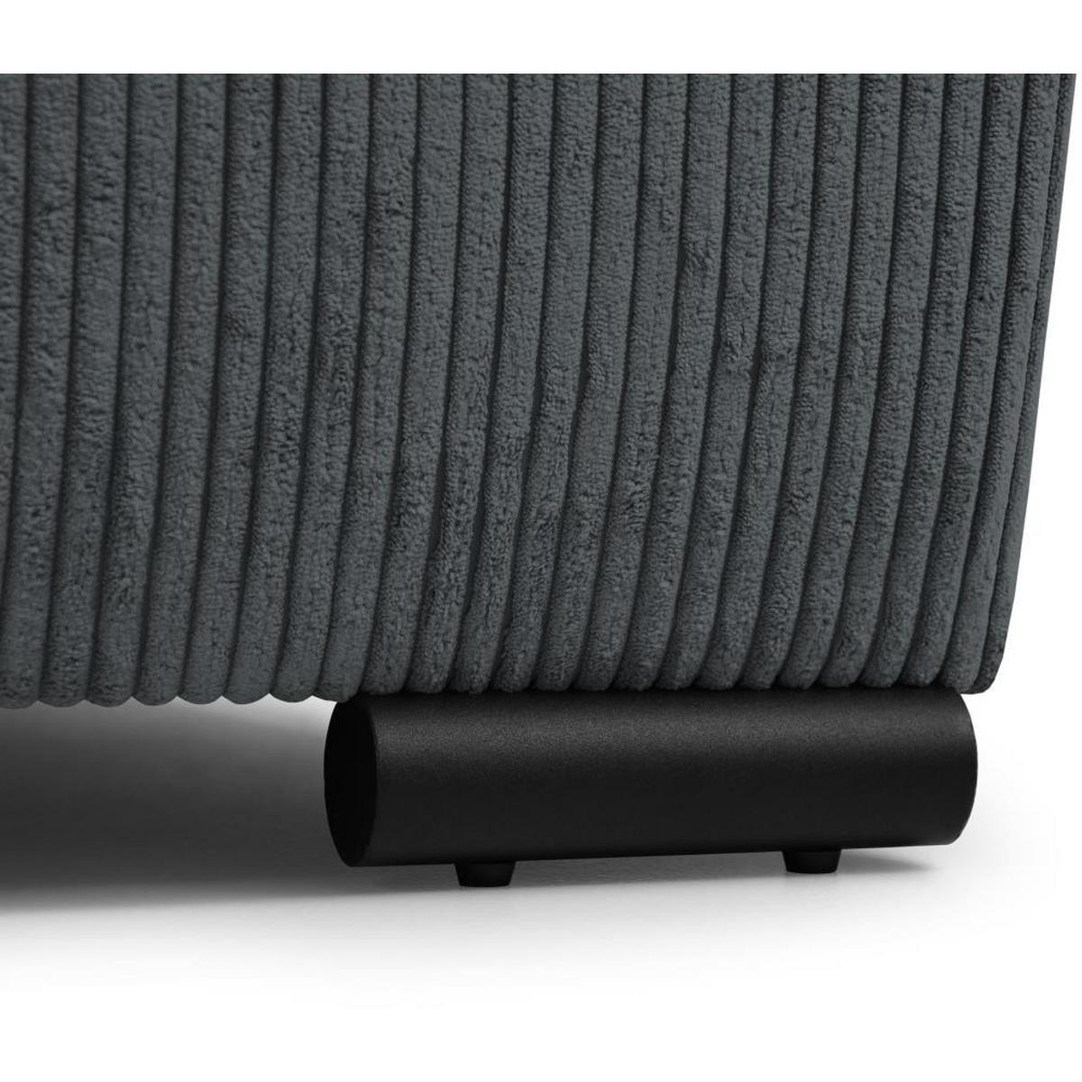 WOHNLANDSCHAFT Benny U dunkelgrau - Dunkelgrau/Schwarz, Textil/Metall (350/85/186cm) - Beautysofa